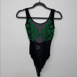 Saint patty’s see thru bodysuit